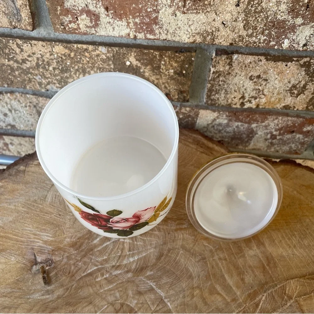 Rose Apothecary Jar 8 1/2” Tall Gorgeous!! Unmarked